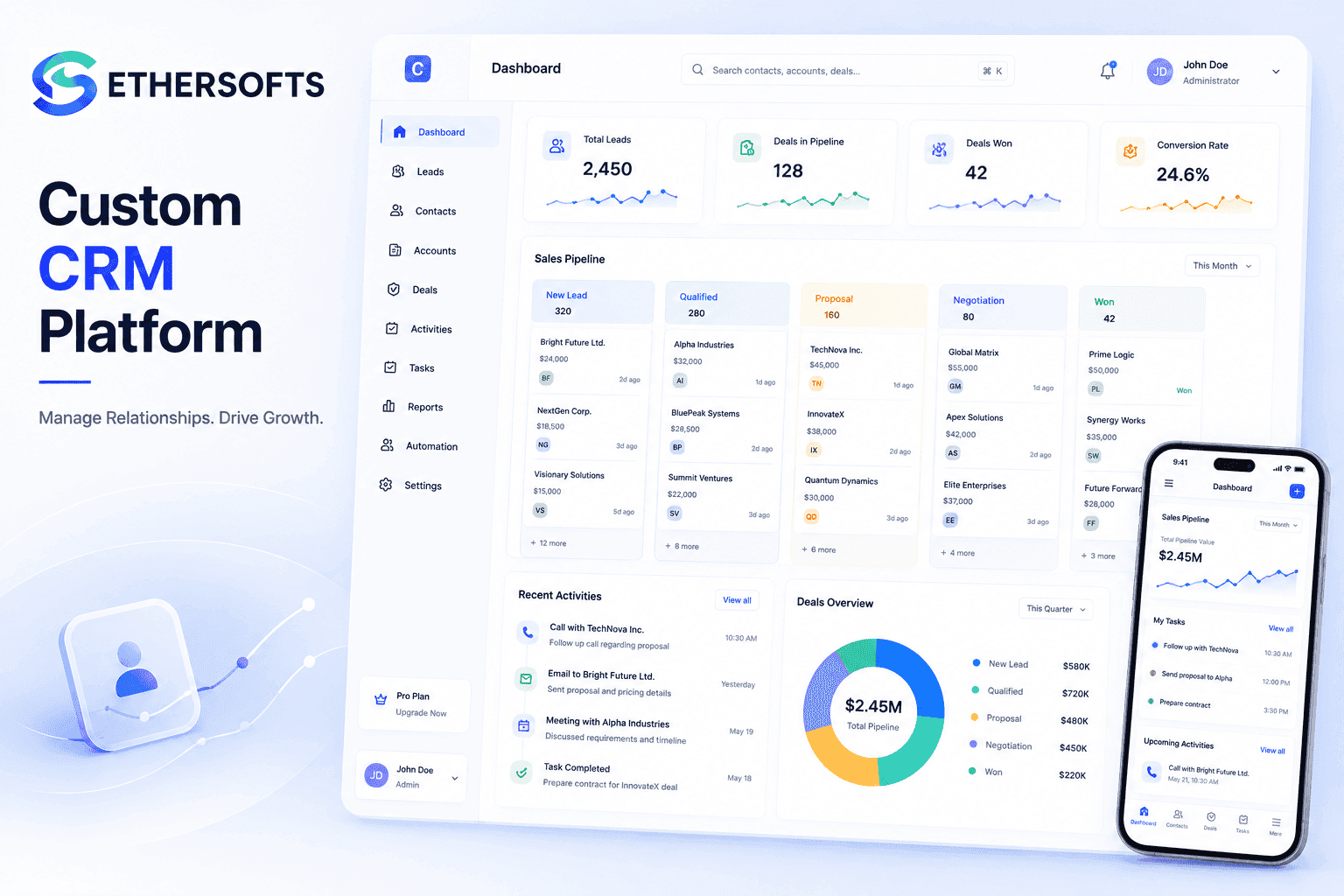 Custom CRM Platform — product showcase