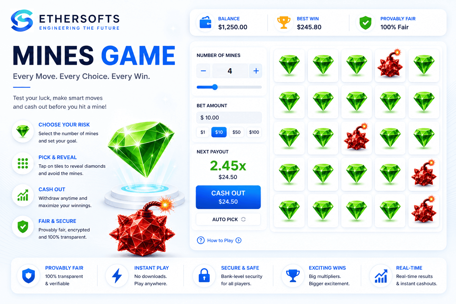 Mines — Provably Fair Casino Game