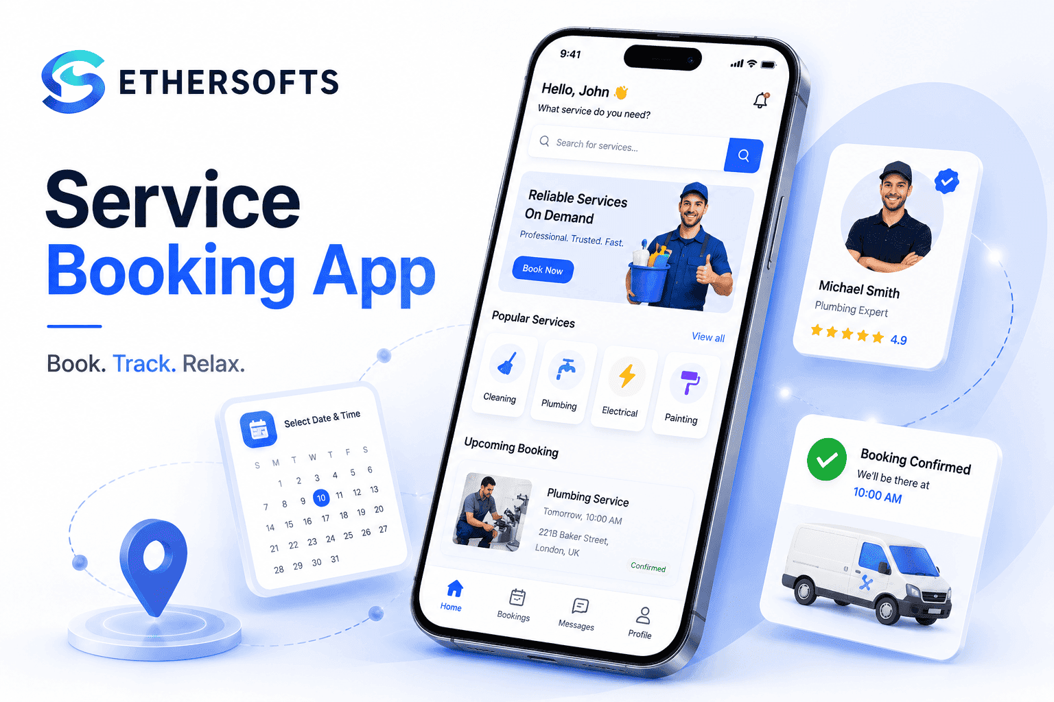 Service Booking App — product showcase