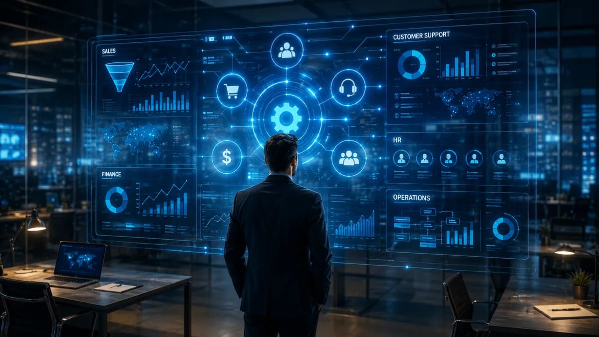 Operations dashboard showing automated business process steps