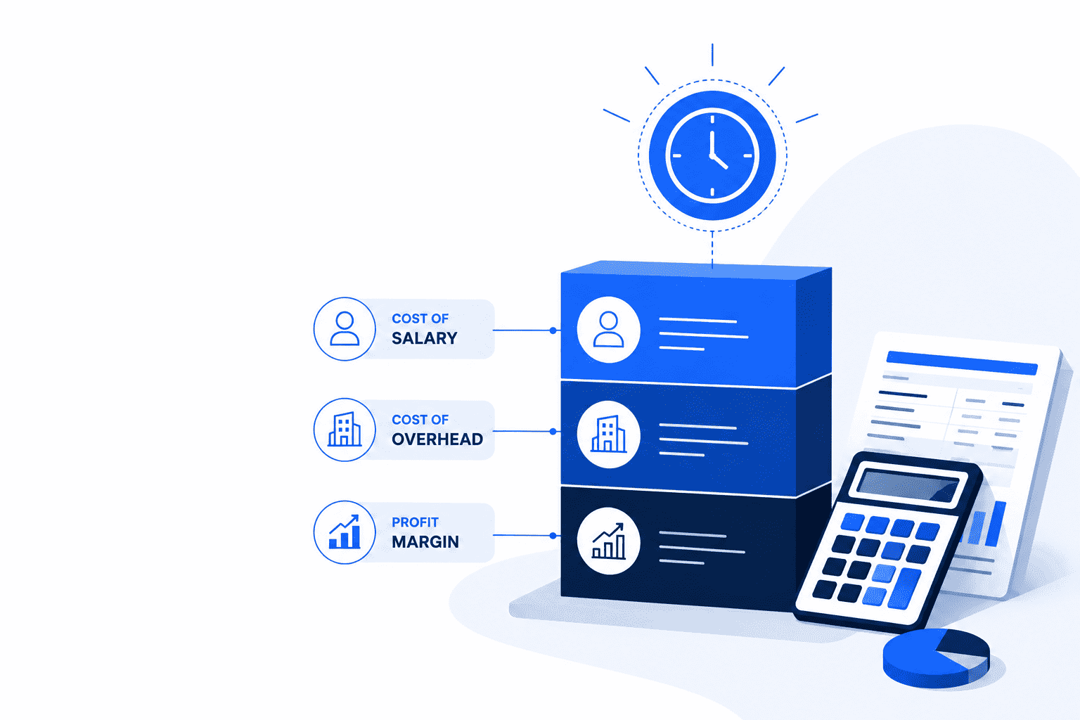 Cost breakdown of custom software development in India by salary, overhead and margin